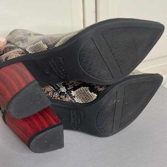 Circus by Sam Edelman Booties Cornell Snakeskin Print Boots Womens Size 6.5 - Picture 7 of 9